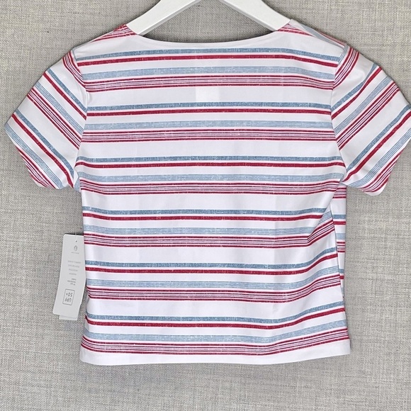 ROXY 2 Piece Bathing Suit Top Tee Bikini Bottom UPF 50+ Fabric Junior's Medium - Picture 4 of 16